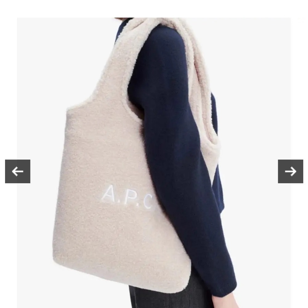 A.P.C. Beige/cream Fleece Tote